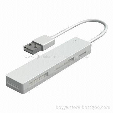All-in-one Portable USB2.0 Card Reader, Individual Power Light Indicator, Sized 87x19x12mm